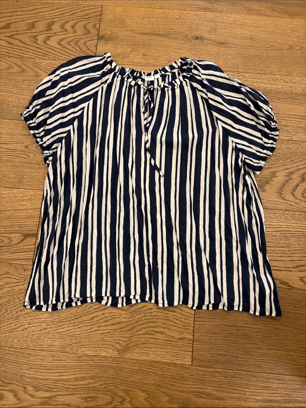 Gap Women’s Navy & White Striped Short Sleeve Peasant Top xxl NWOT